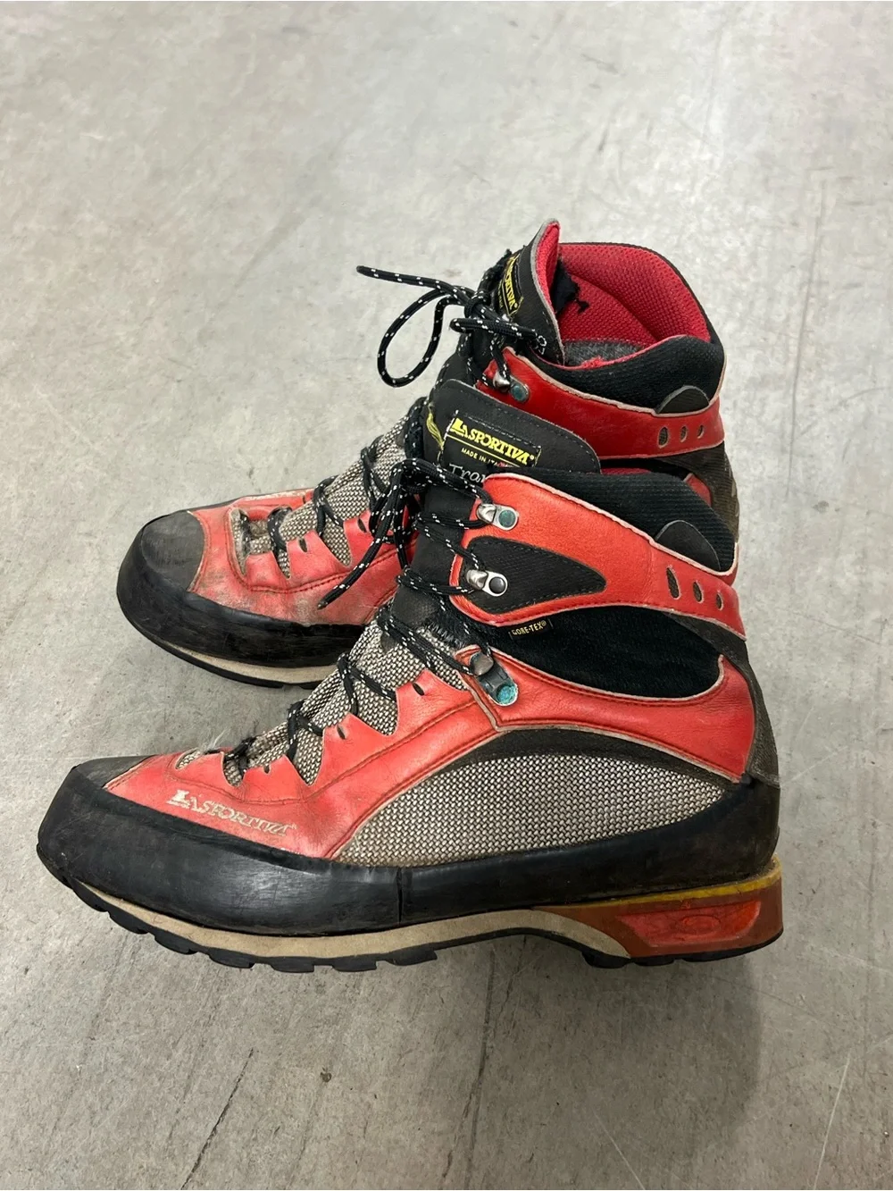 La Sportiva Red and Black Leather Hiking Boots